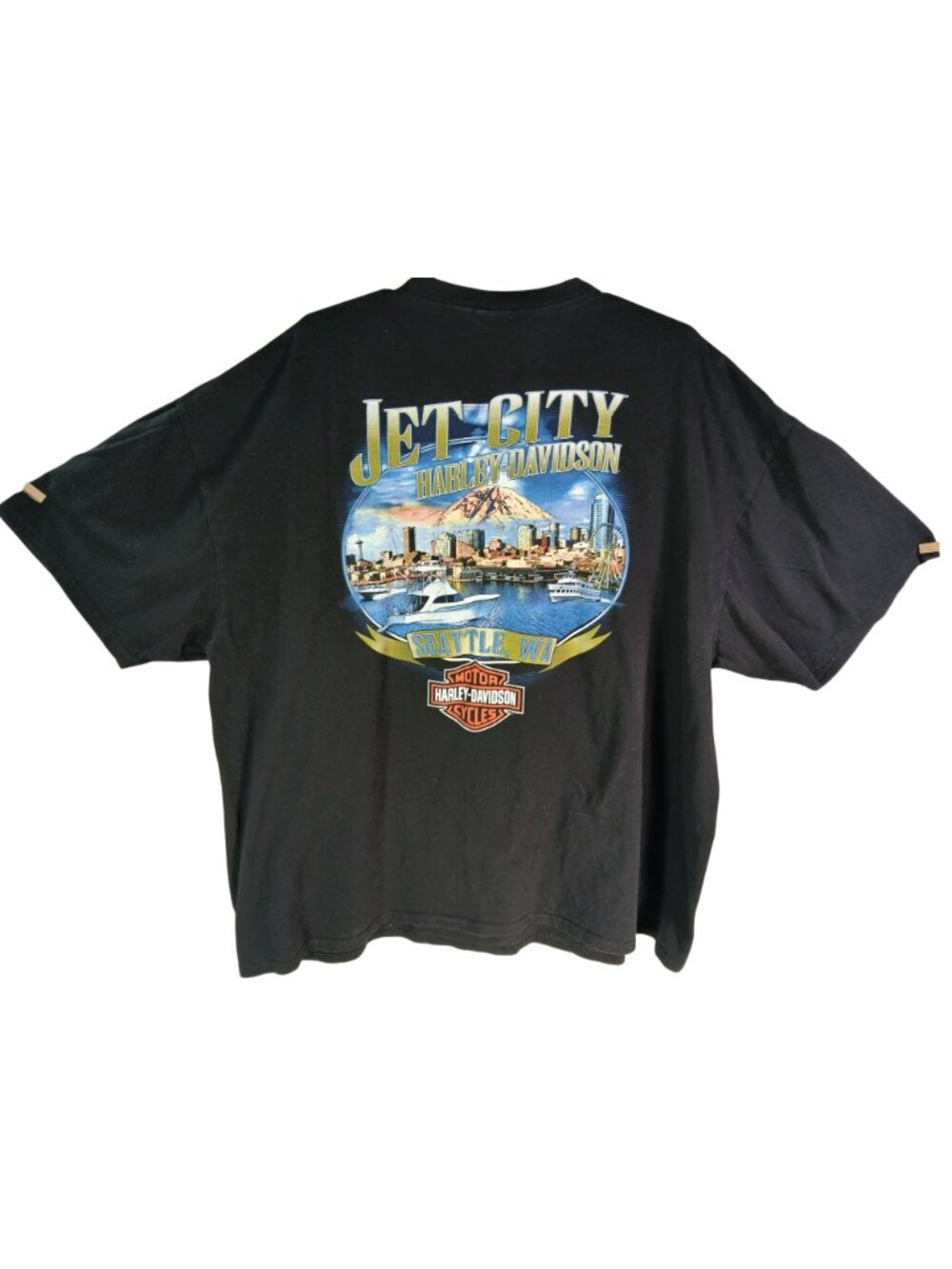 Harley Davidson Mens Freedom Graphic T Shirt Seattle Jet City Black 3XL Cotton - Picture 9 of 15